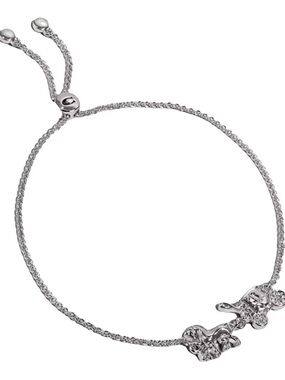 Coach Silver Horse and Carriage Adjustable Sliding Bracelet